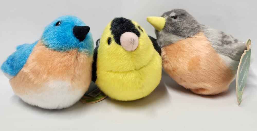 Wild Republic Audubon Birds Plush Lot Robin Goldfinch Bluebird Tags